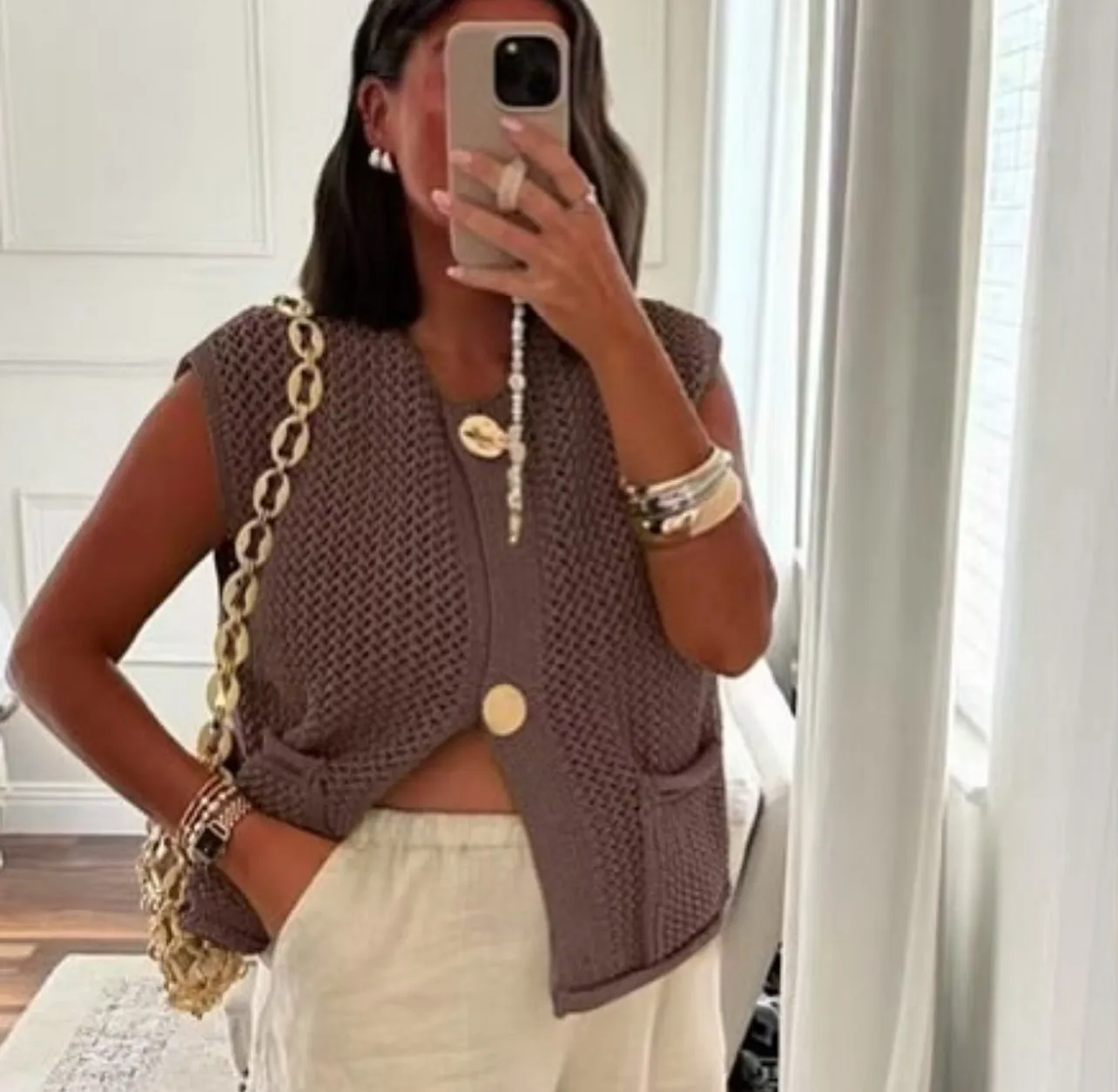 Bella Knit Vest - Coffee
