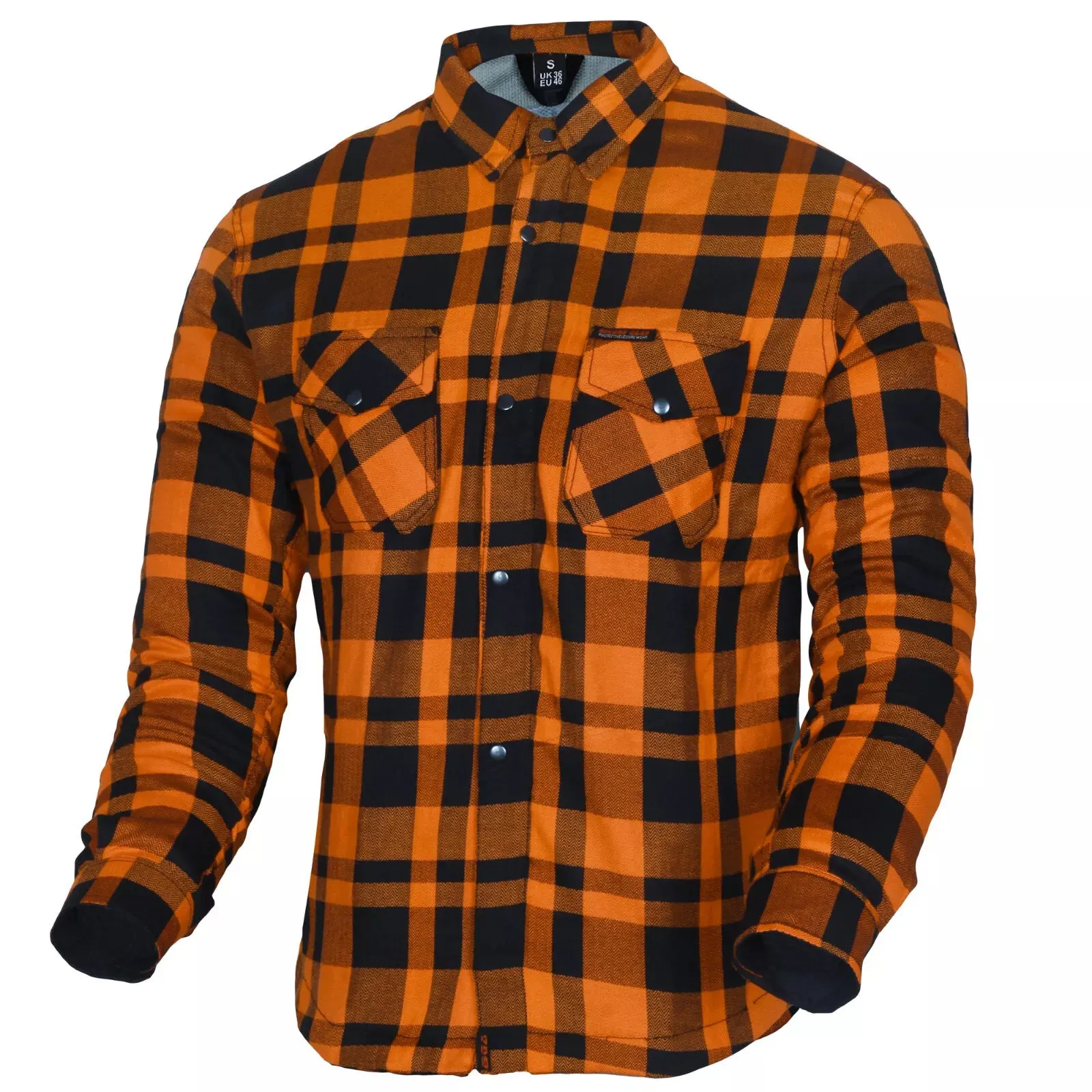 Bikers Gear Australia Exo Rider Lined with Kevlar Protective Motorcycle Shirt Orange