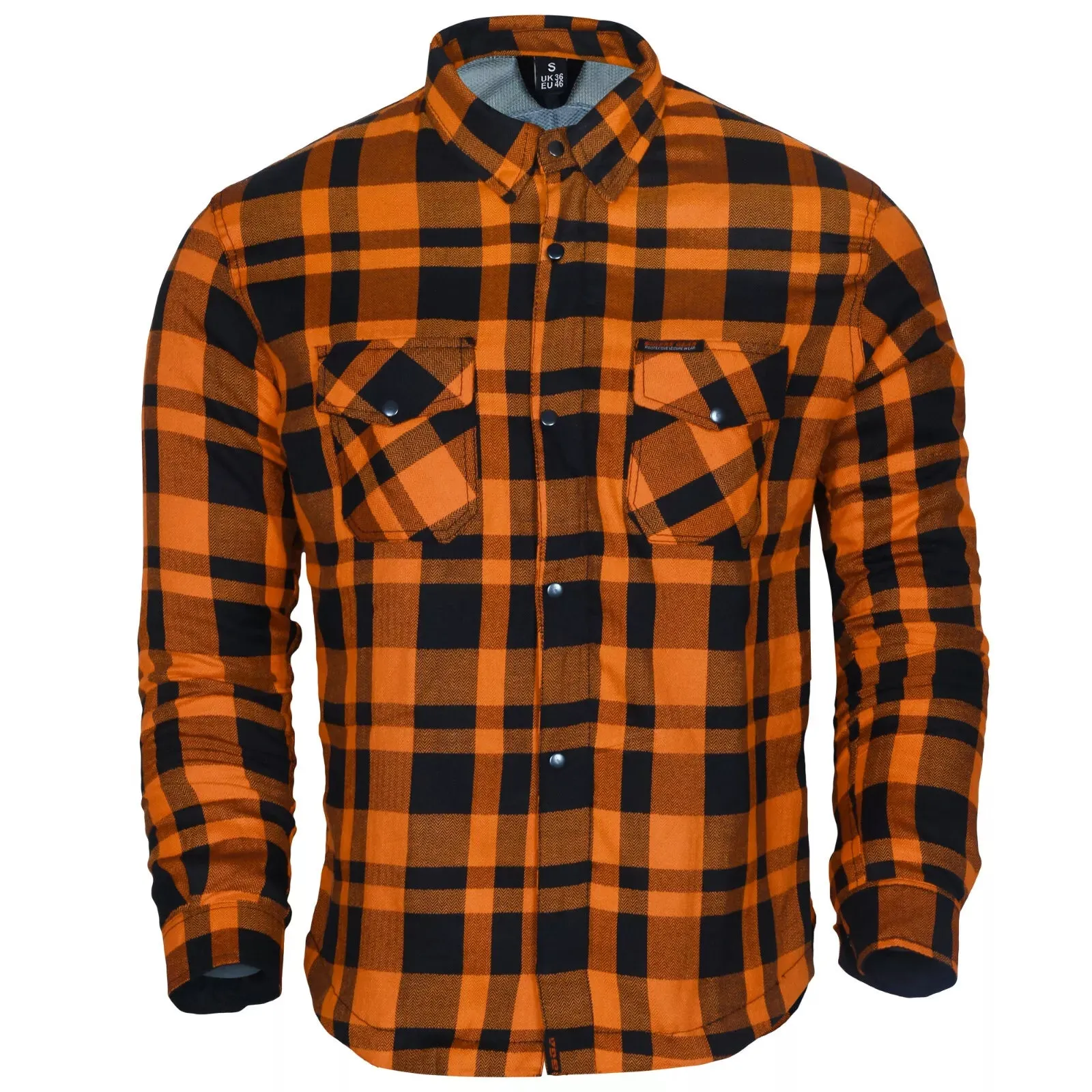 Bikers Gear Australia Exo Rider Lined with Kevlar Protective Motorcycle Shirt Orange