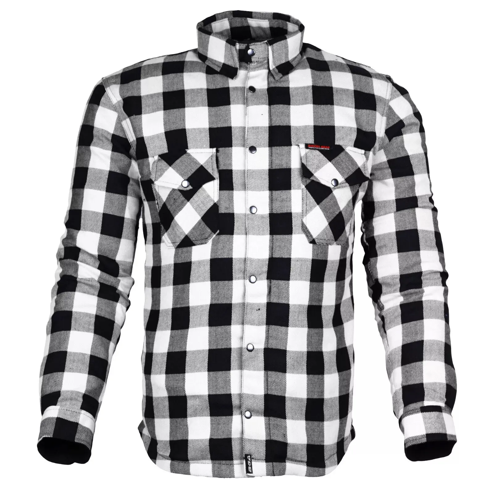 Bikers Gear Australia Exo Rider Lined with Kevlar Protective Motorcycle Shirts Black / White