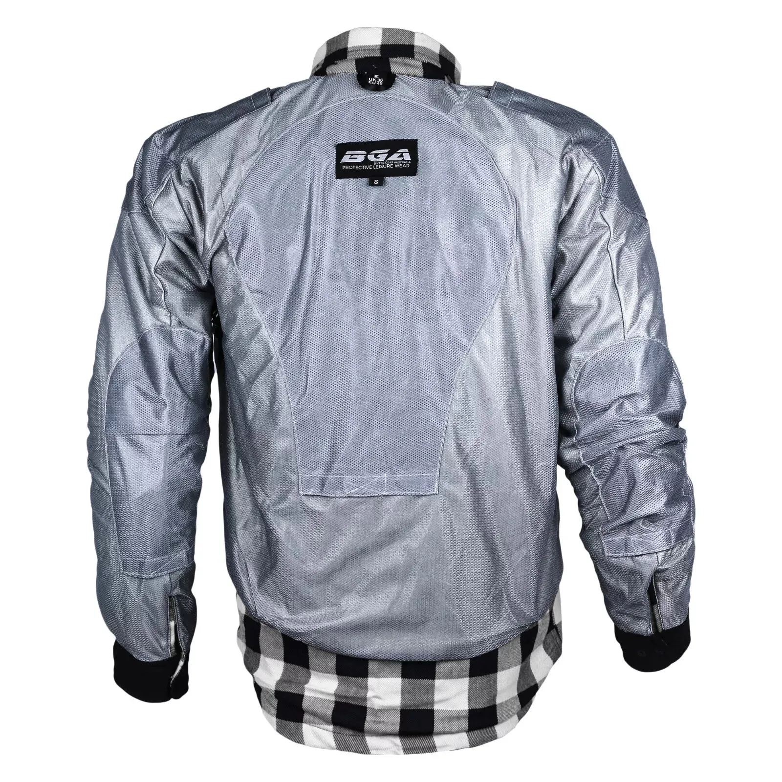 Bikers Gear Australia Exo Rider Lined with Kevlar Protective Motorcycle Shirts Black / White