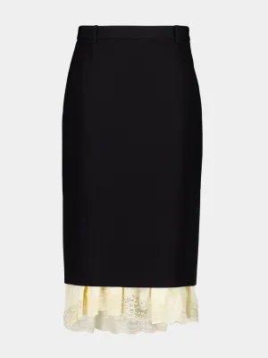 Black Lingerie Tailored Skirt