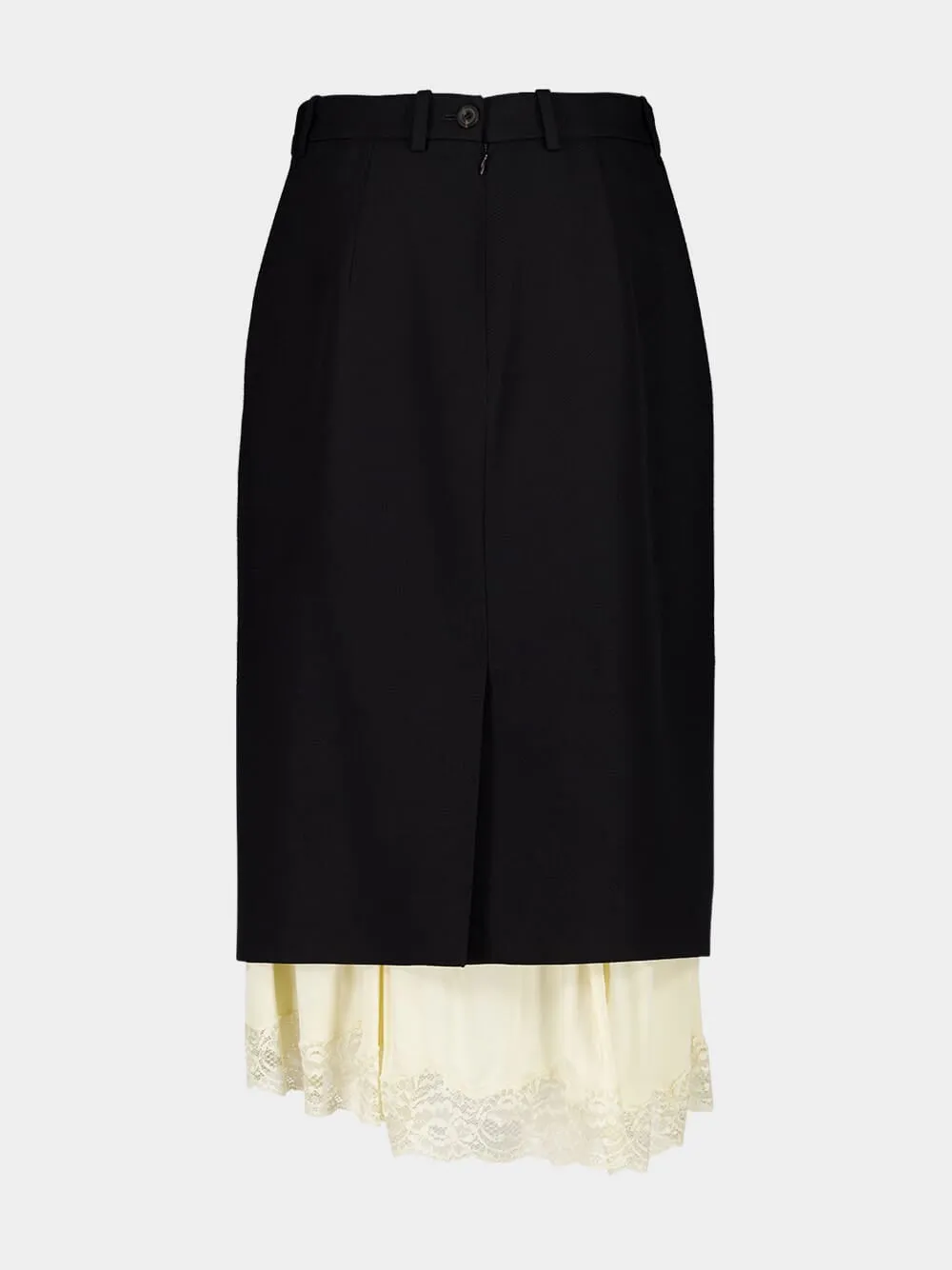 Black Lingerie Tailored Skirt