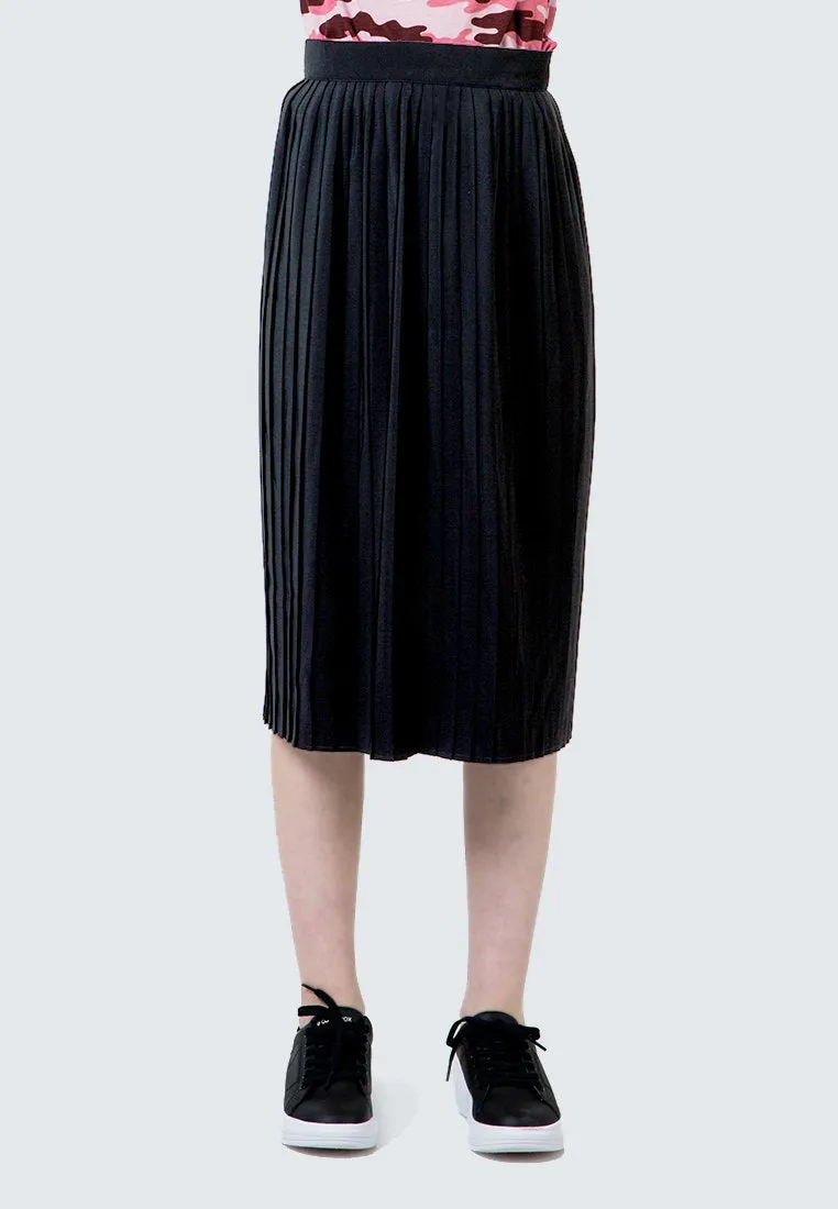 Black Maxi Pleated Skirt