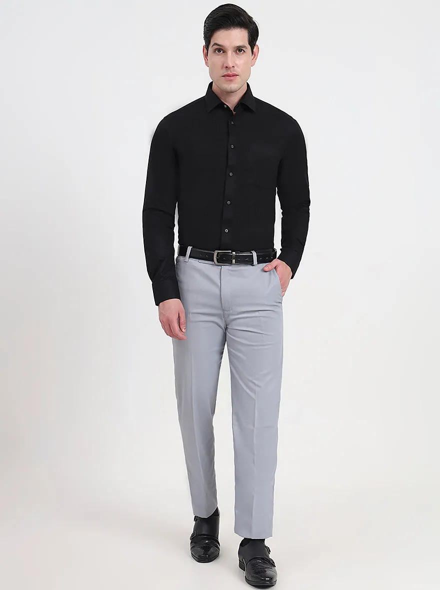 Black Solid Slim Fit Formal Shirt | JadeBlue