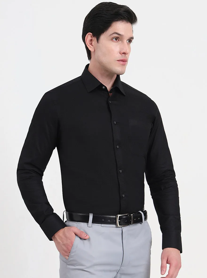 Black Solid Slim Fit Formal Shirt | JadeBlue