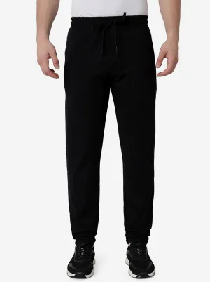 Black Solid Slim Fit Track Pant | JadeBlue