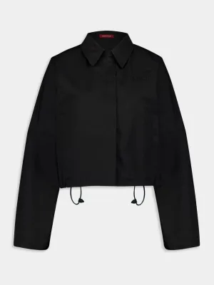 Black Twill Bomber Jacket