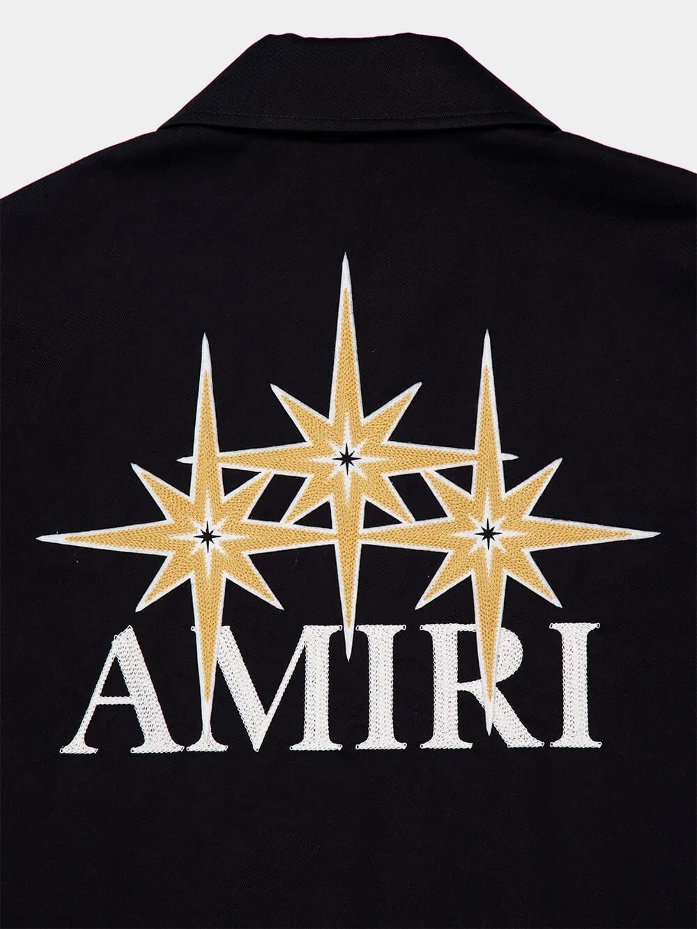 Black Zipped Starburst Cotton Blouson