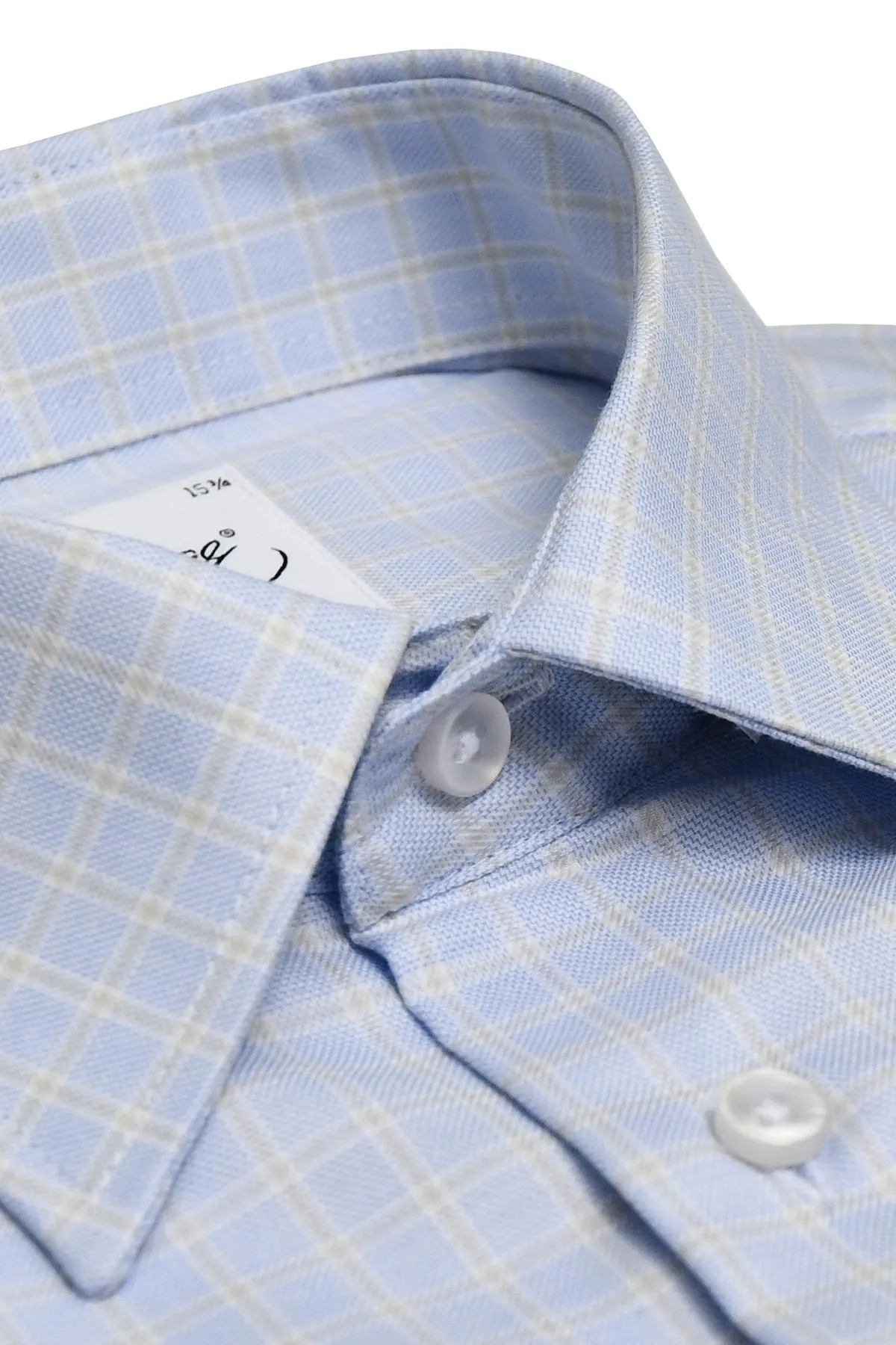 Blue checked slim fit shirt