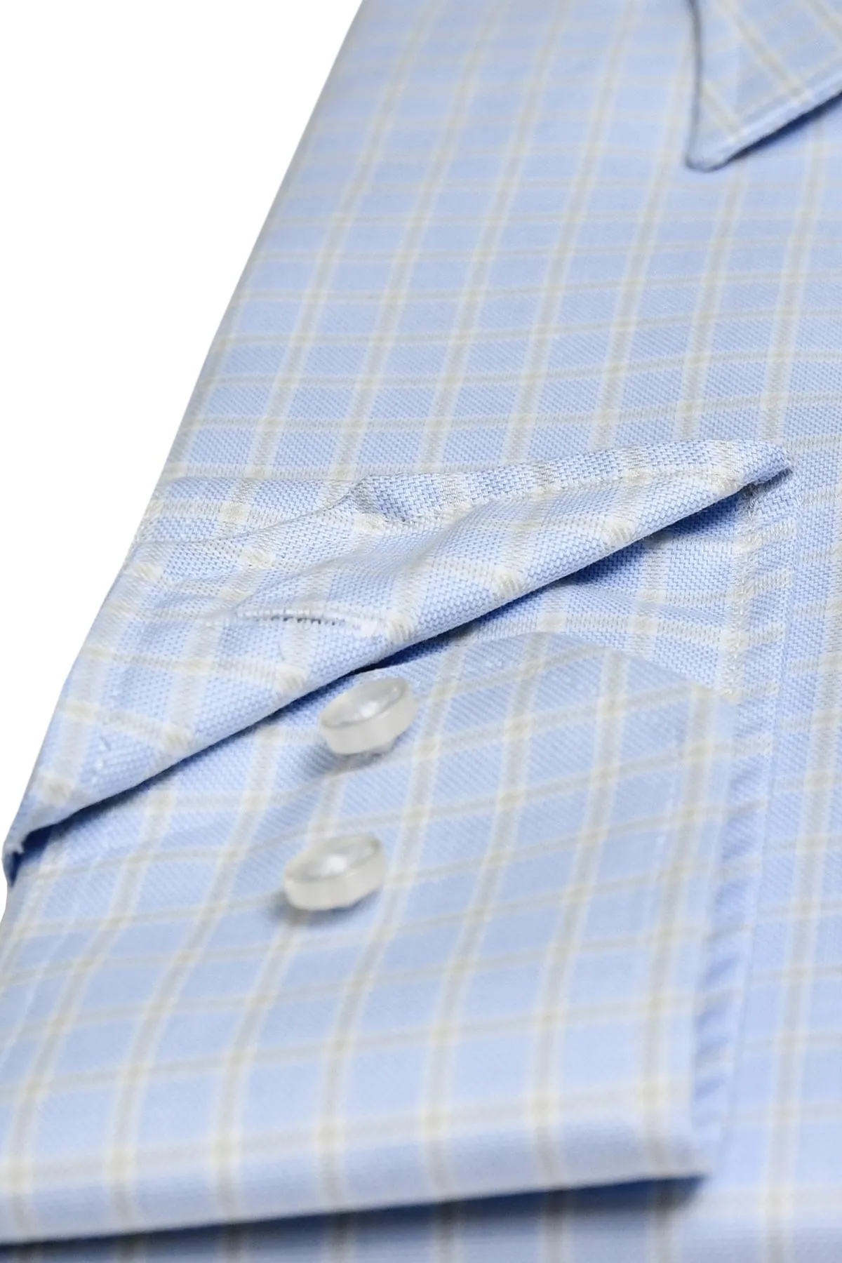 Blue checked slim fit shirt