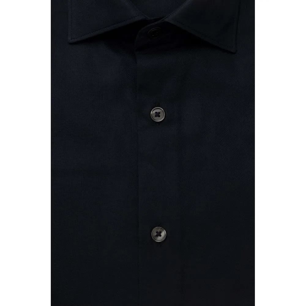 Blue Cotton Men Shirt
