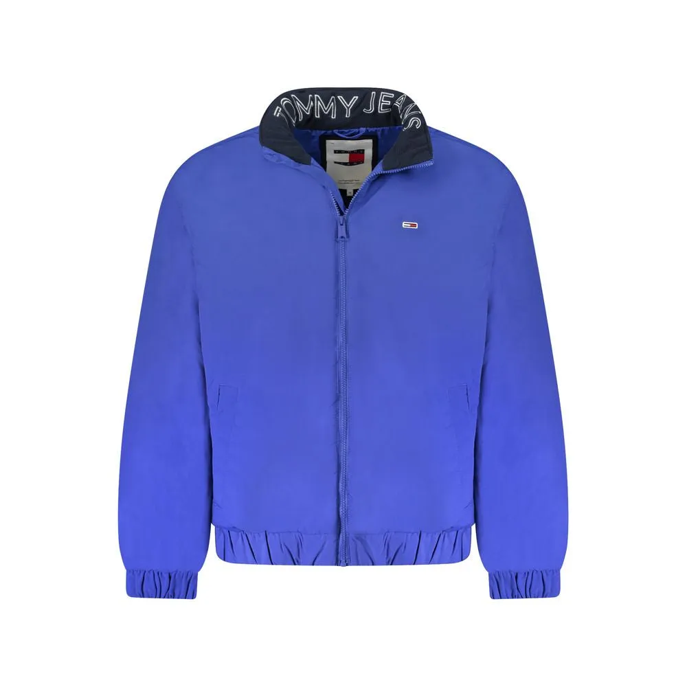 Blue Polyester Men Jacket
