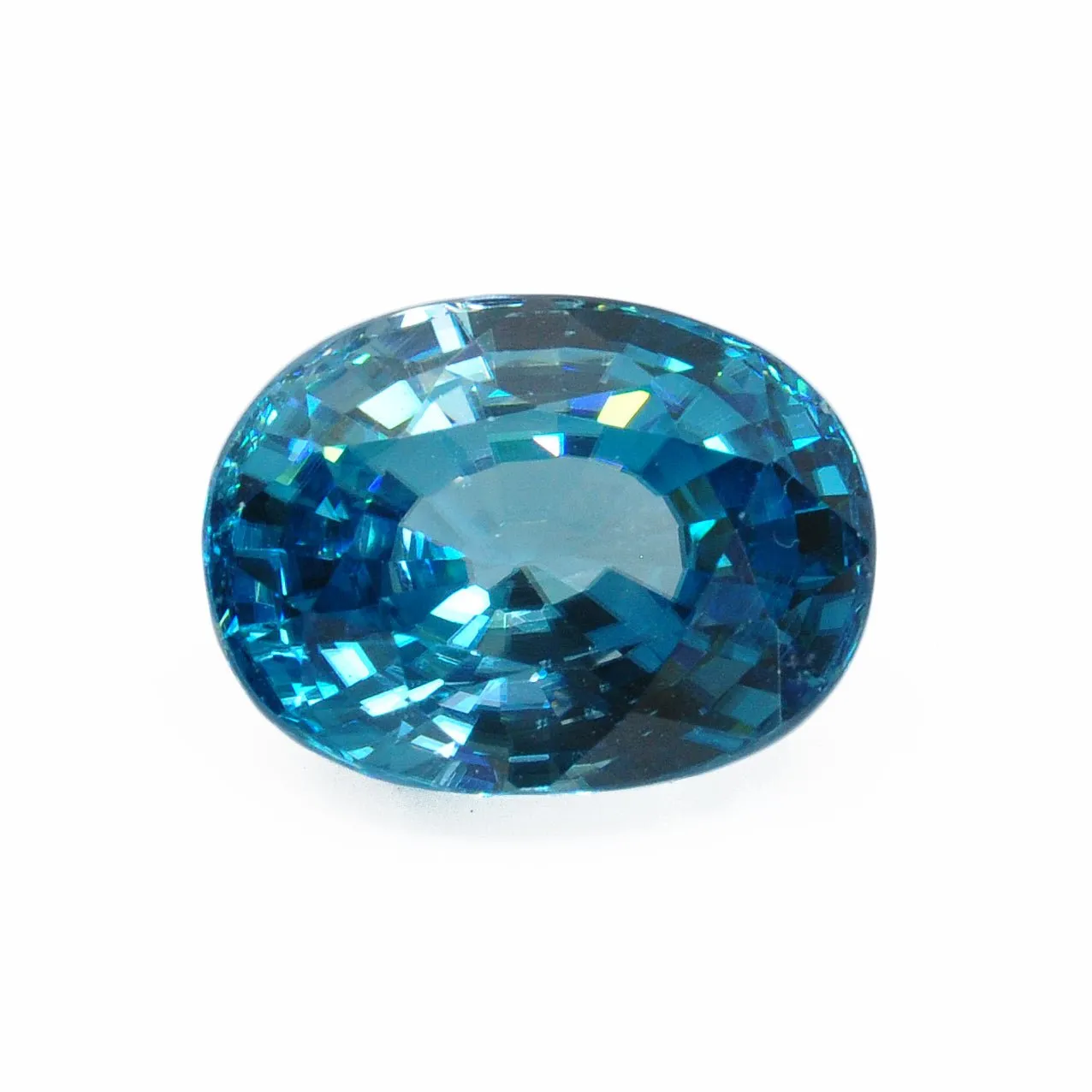 Blue Zircon 13.69 mm 10.89 carats Faceted Oval Gemstone - Thailand