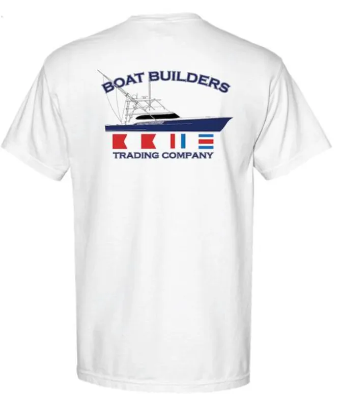 Boat Builders Trading Co. Sportfish Flag Short Sleeve - White