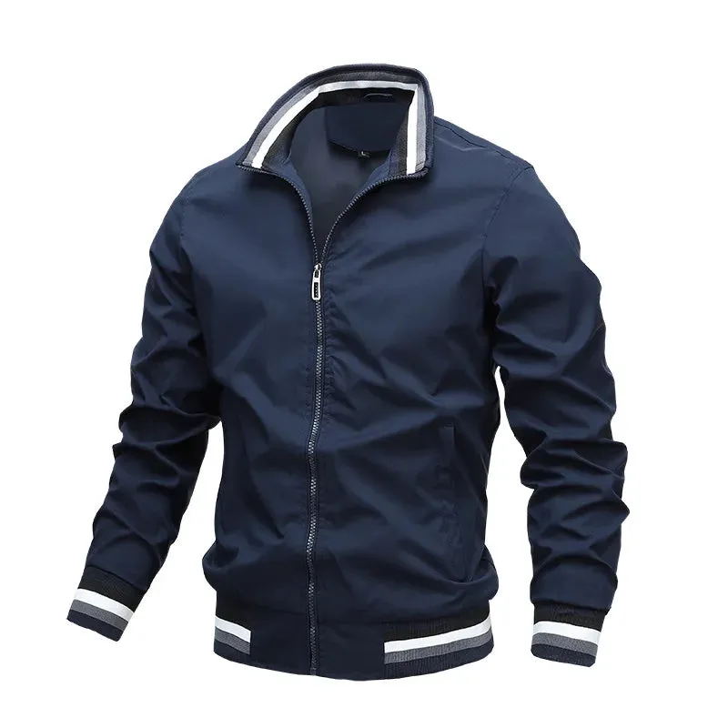 Bomber Casual Jacket Men Autumn Zipper Outerwear Mandarin Sportswear Mens Jackets for Male Windbreaker Coats