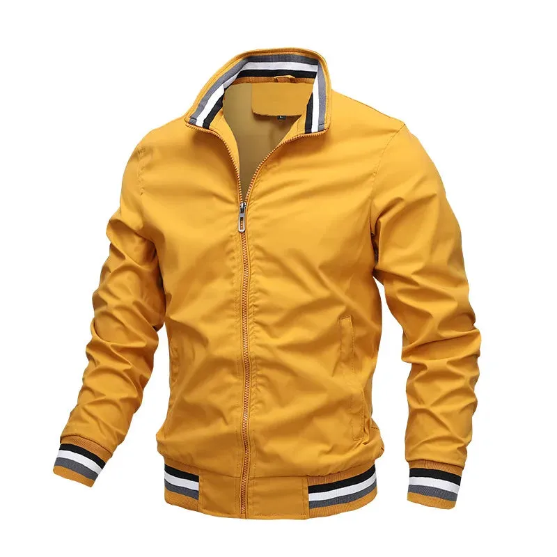 Bomber Casual Jacket Men Autumn Zipper Outerwear Mandarin Sportswear Mens Jackets for Male Windbreaker Coats