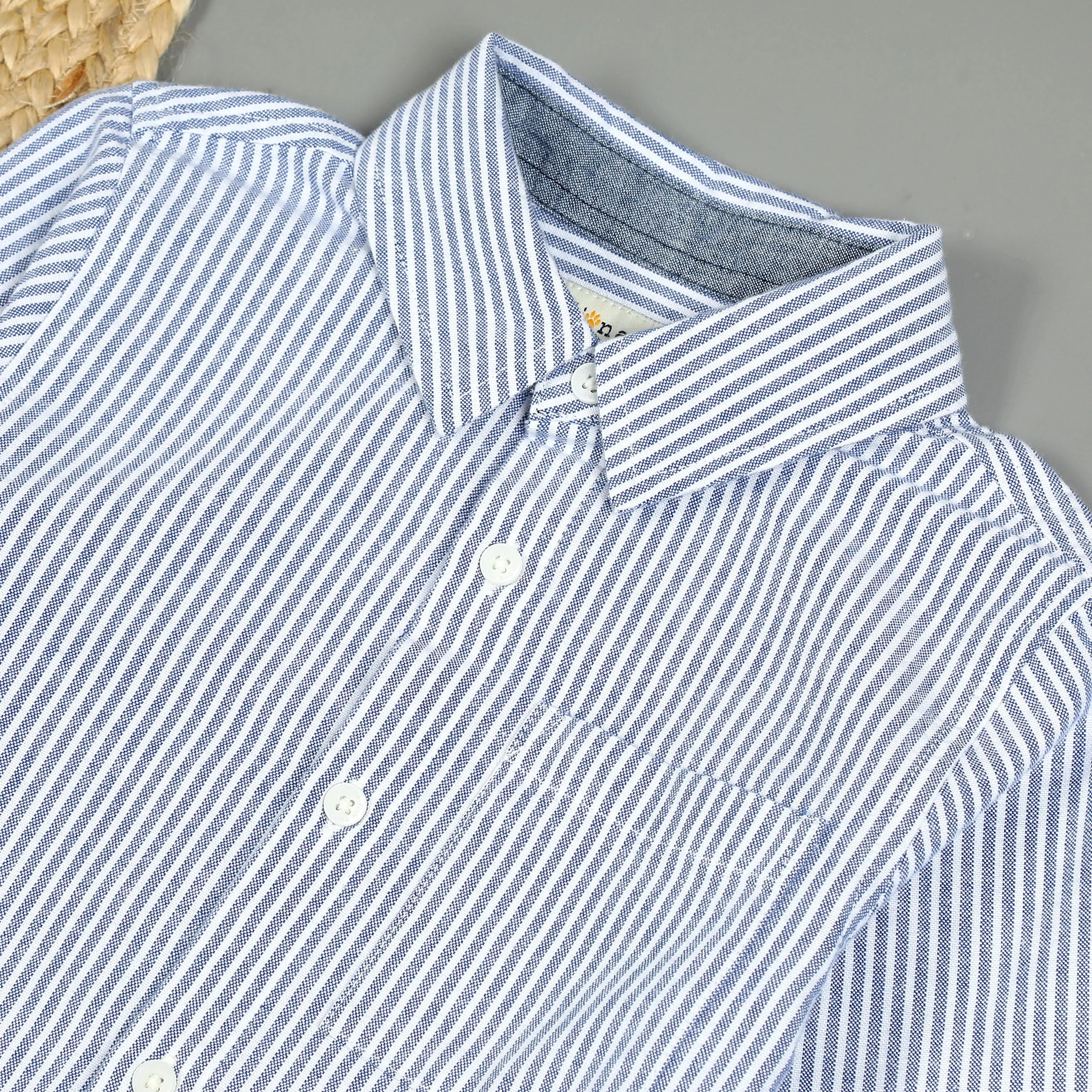 Boys Full Sleeve Shirt Navy Stripe