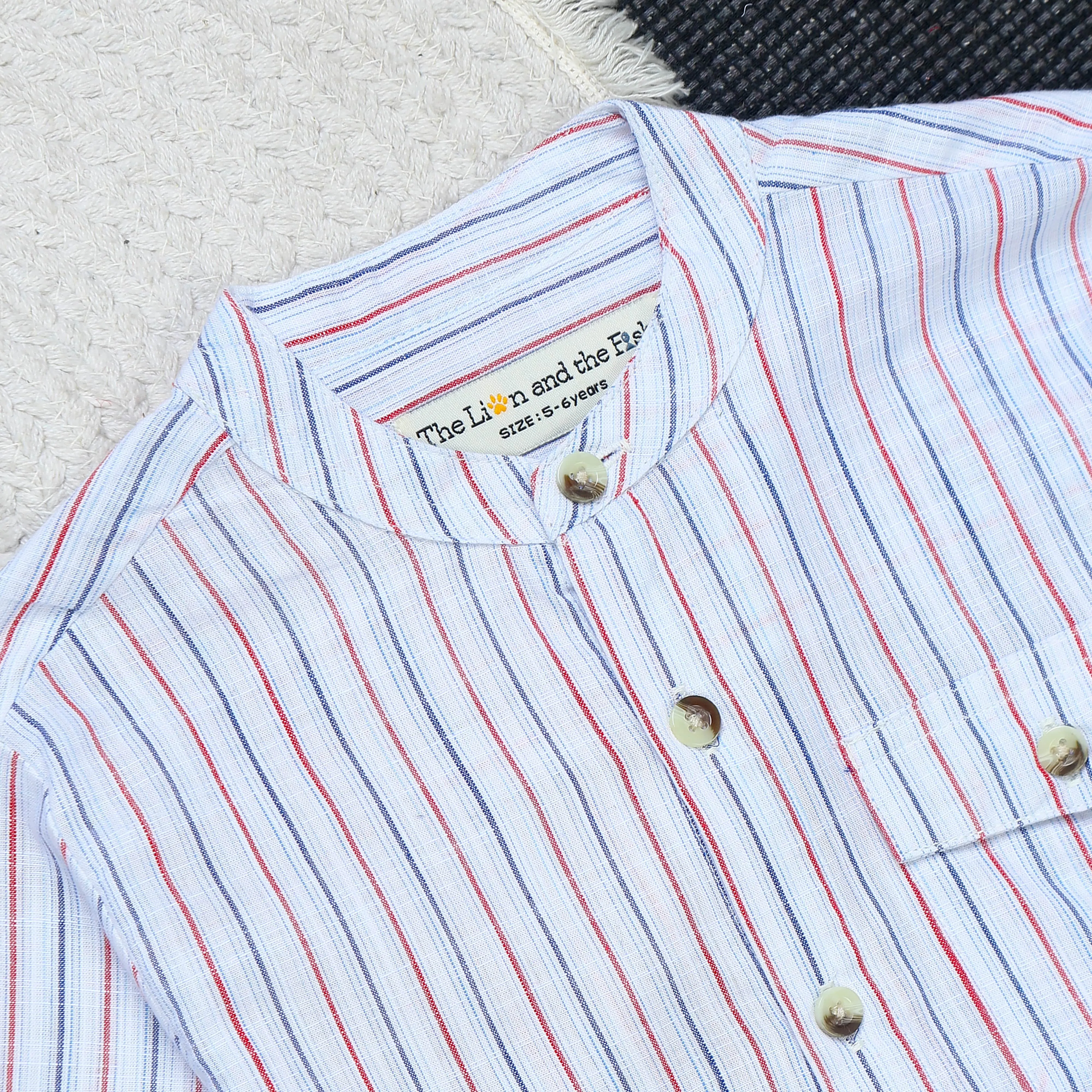 Boys Roll Up Sleeve Shirt Multi Stripes