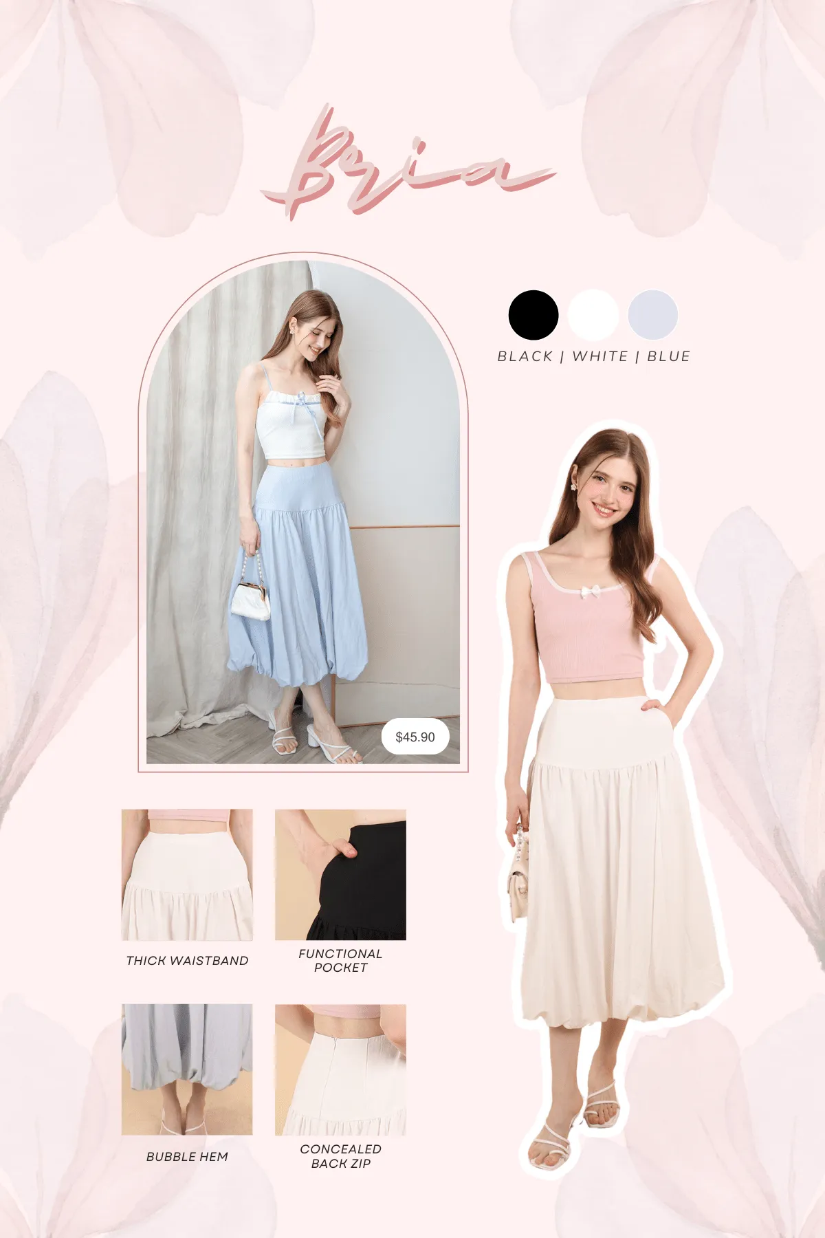 BRIA BUBBLE SKIRT IN WHITE