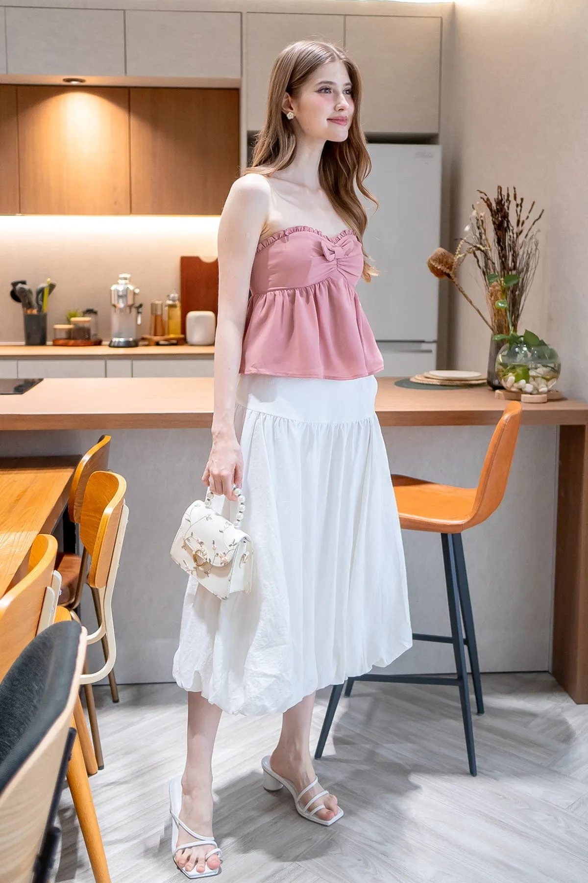 BRIA BUBBLE SKIRT IN WHITE