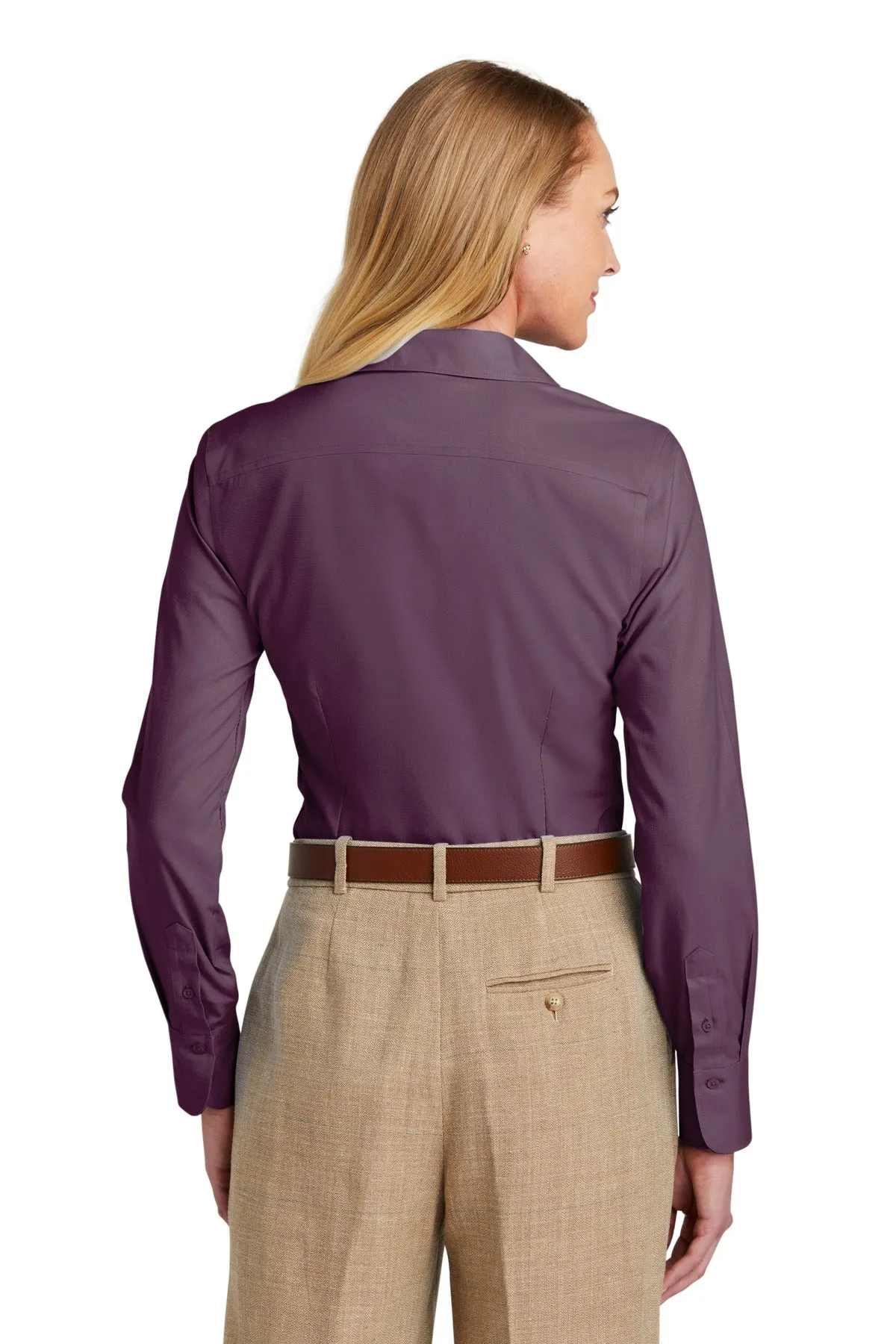 Brooks Brothers Women's Wrinkle-Free Stretch Nailhead Shirt BB18003 Navy Blazer/ Vintage Port