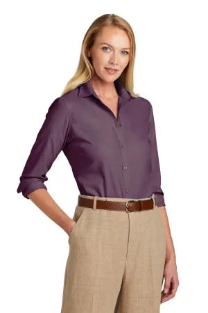Brooks Brothers Women's Wrinkle-Free Stretch Nailhead Shirt BB18003 Navy Blazer/ Vintage Port