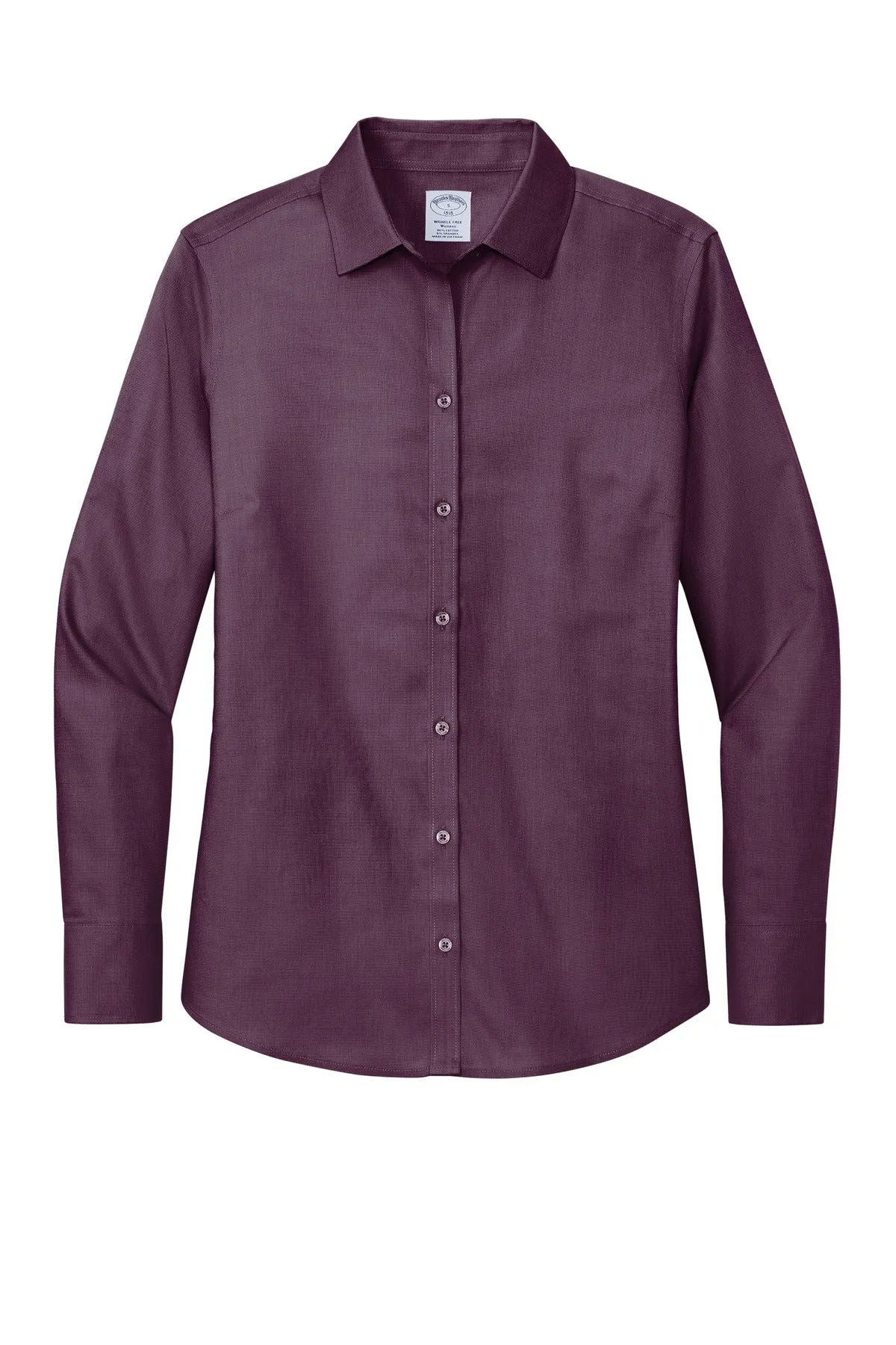 Brooks Brothers Women's Wrinkle-Free Stretch Nailhead Shirt BB18003 Navy Blazer/ Vintage Port