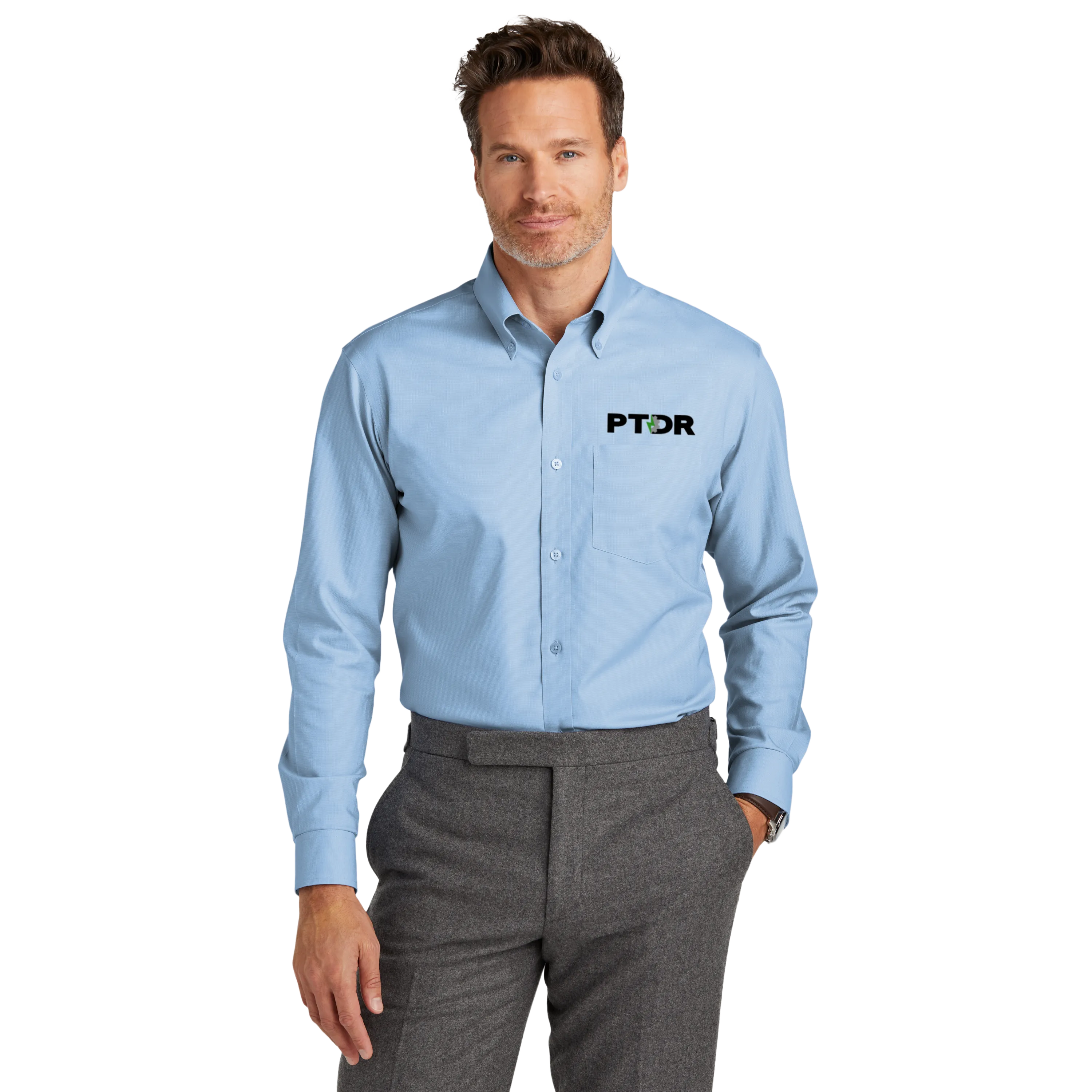Brooks Brothers - Wrinkle-Free Stretch Nailhead Shirt. BB18002.