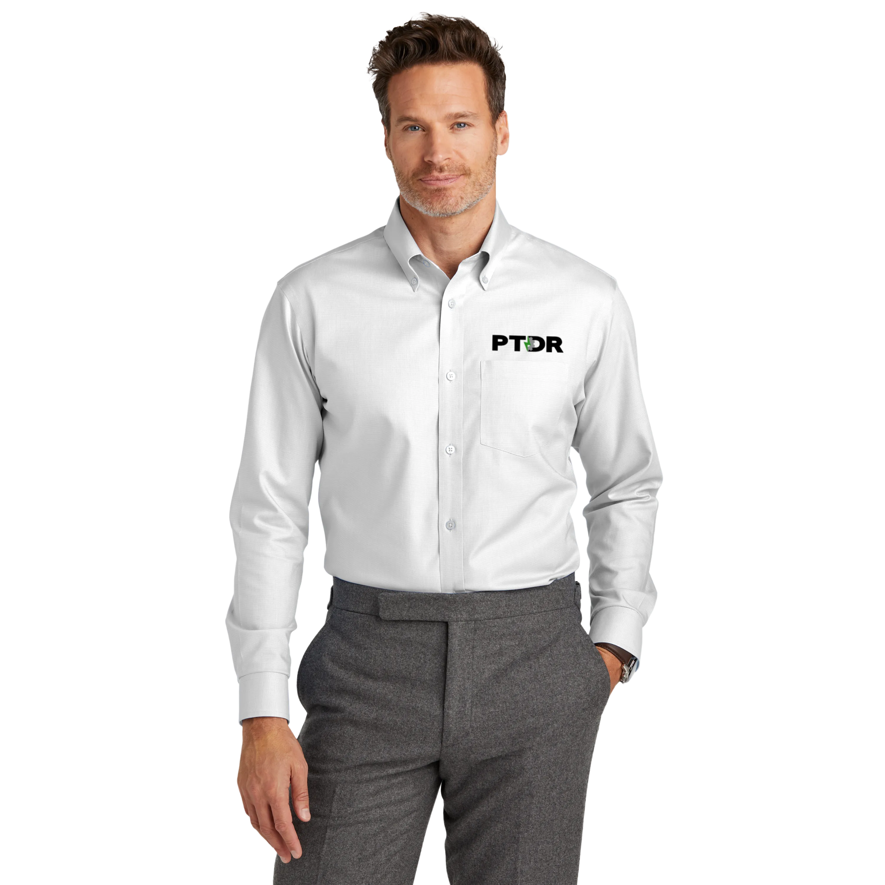 Brooks Brothers - Wrinkle-Free Stretch Nailhead Shirt. BB18002.