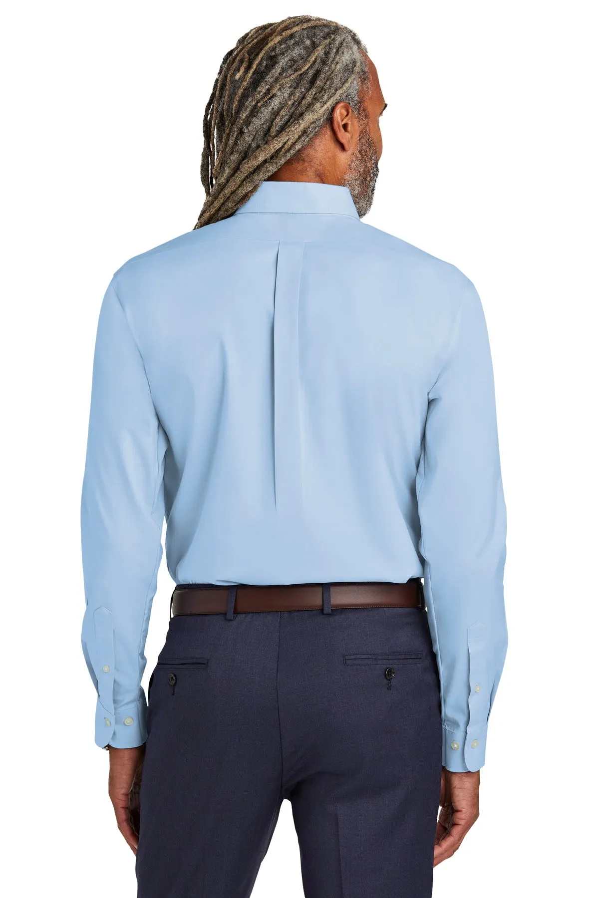 Brooks Brothers Wrinkle-Free Stretch Pinpoint Shirt BB18000 Newport Blue
