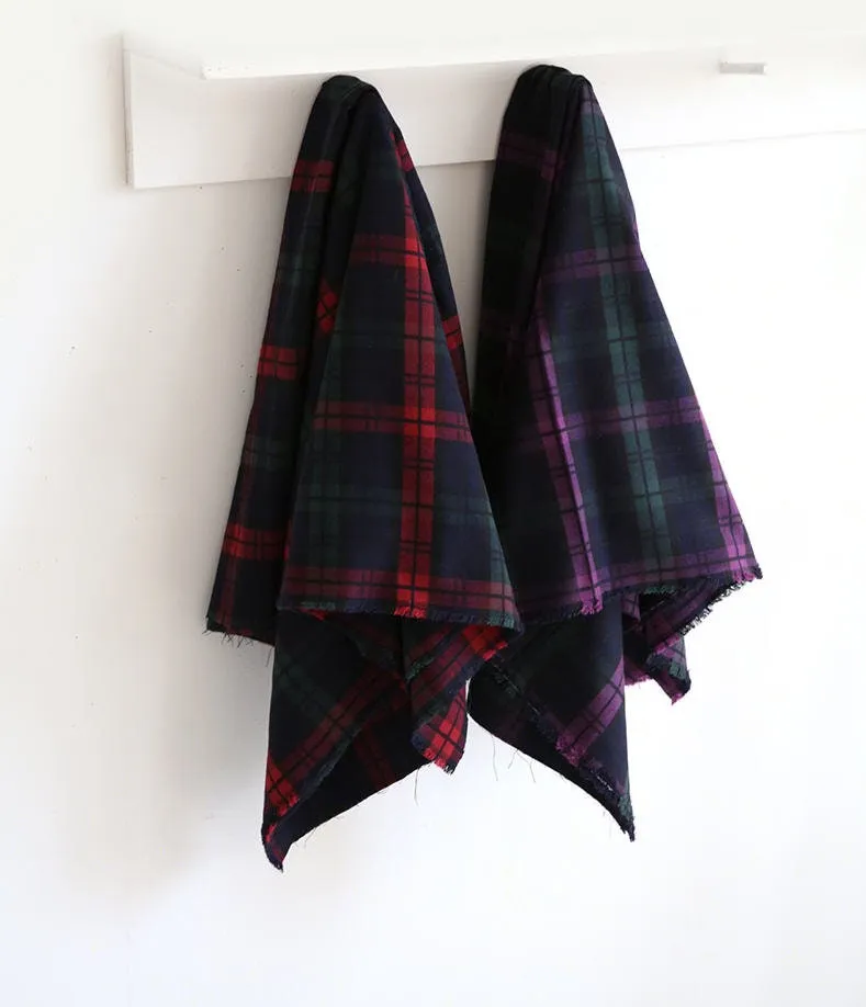 Brushed Checker Cotton Fabric, Tartan Check Fabric, Winter Fabric, Warm Fabric, Plaid Fabric, Quality Korean Fabric - By the Yard /52285