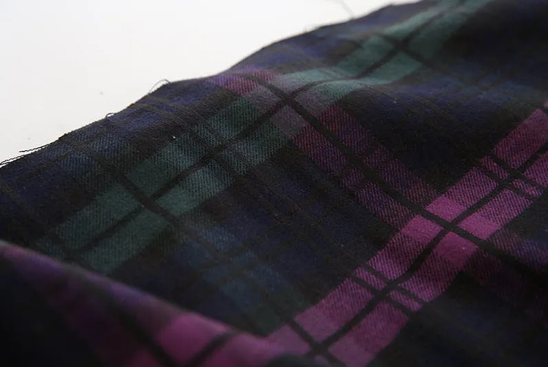 Brushed Checker Cotton Fabric, Tartan Check Fabric, Winter Fabric, Warm Fabric, Plaid Fabric, Quality Korean Fabric - By the Yard /52285