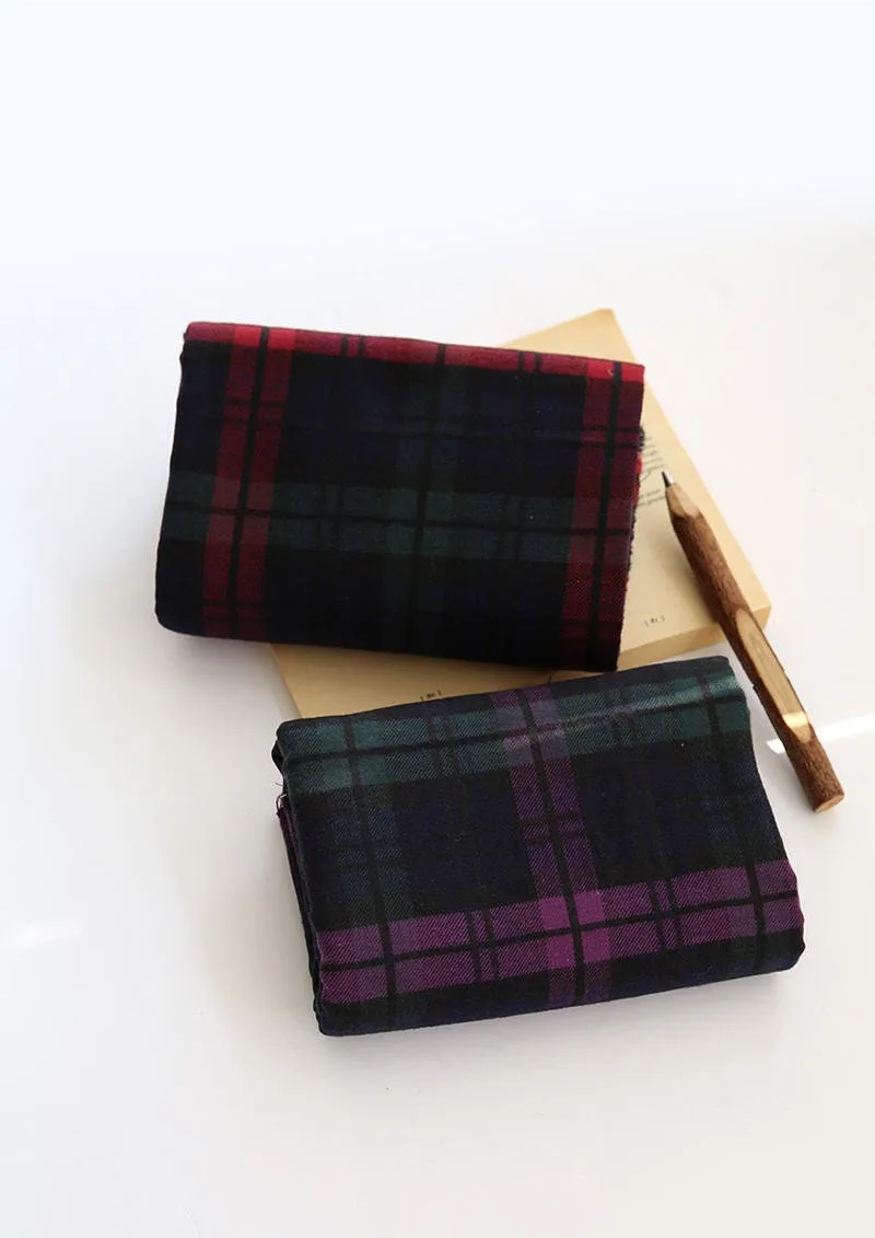Brushed Checker Cotton Fabric, Tartan Check Fabric, Winter Fabric, Warm Fabric, Plaid Fabric, Quality Korean Fabric - By the Yard /52285