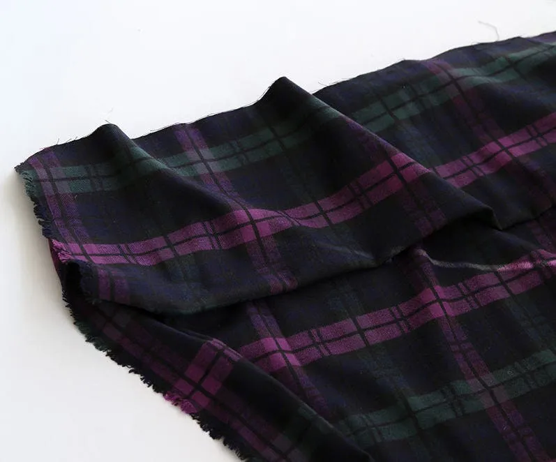 Brushed Checker Cotton Fabric, Tartan Check Fabric, Winter Fabric, Warm Fabric, Plaid Fabric, Quality Korean Fabric - By the Yard /52285