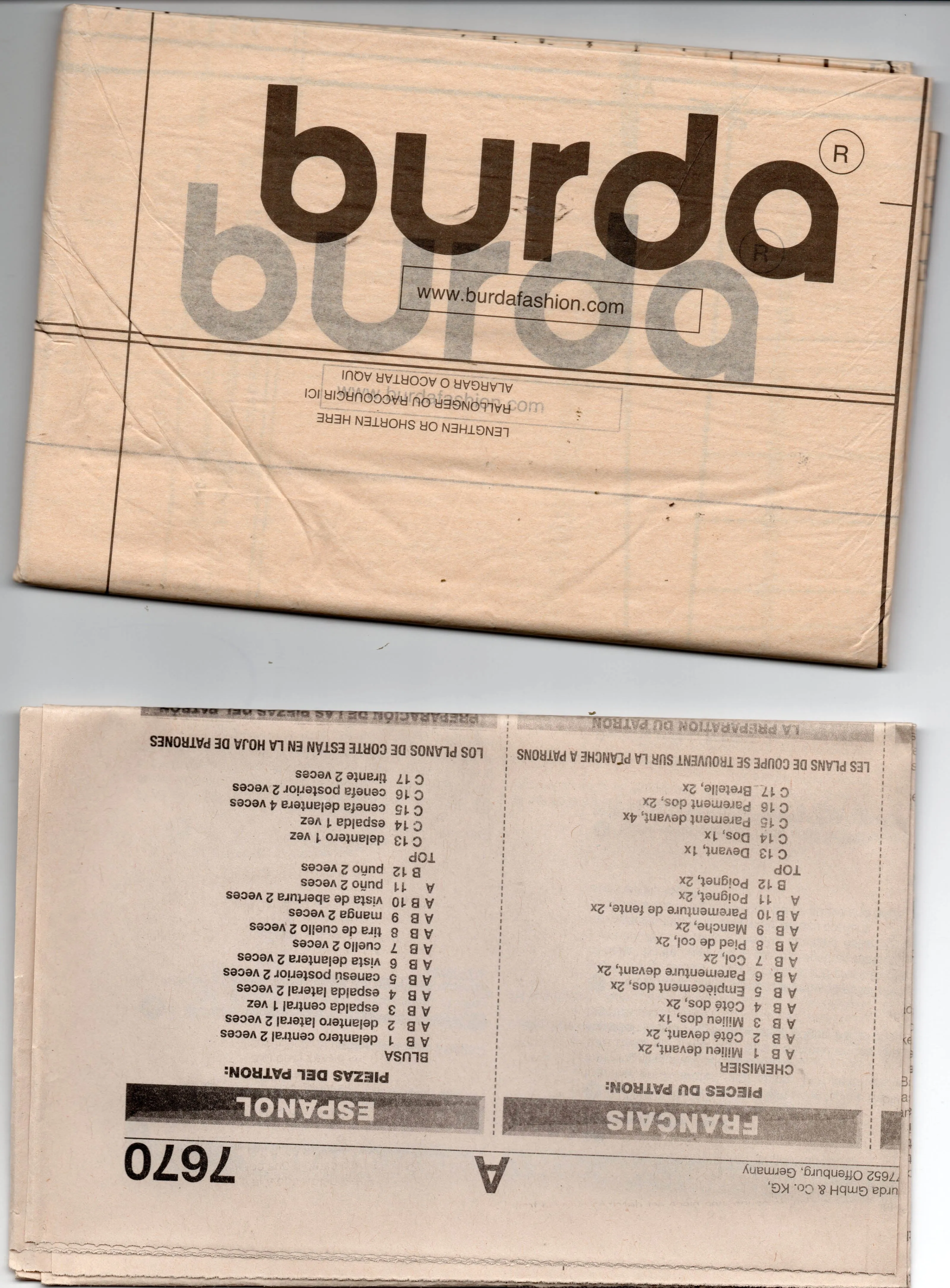Burda 7670 EASY Womens Shirts & Tank Top Out Of Print Sewing Pattern Sizes 18 - 34 UNCUT Factory Folded