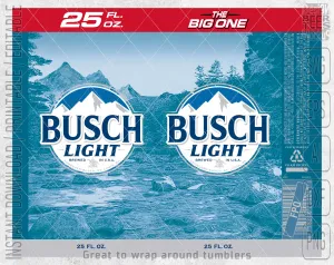 Busch Light Latte Beer Inspired Unofficial Logo Can Wrap Limited Edition Great to wrap around tumblers PNG File Printable
