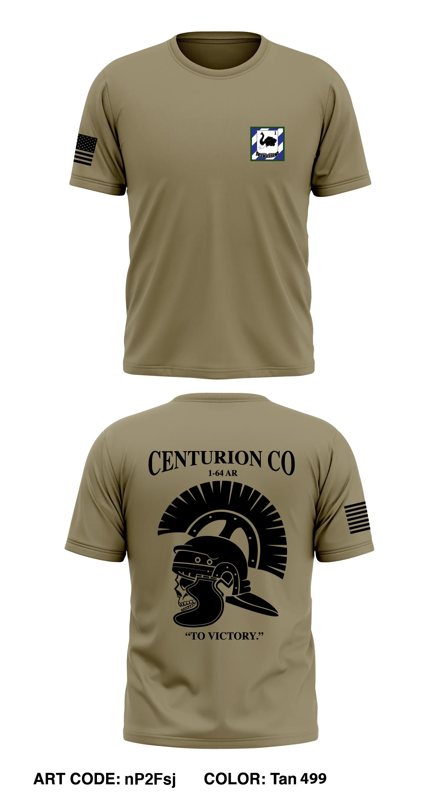 C Co, 1 BN, 64th AR Store 1 Core Men's SS Performance Tee - nP2Fsj