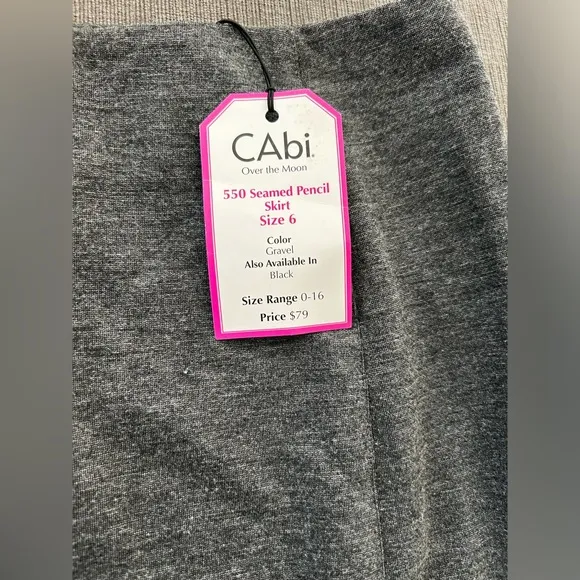 CABI Pencil skirt gravel grey 6 NWT