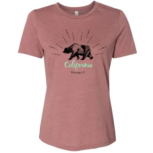 California Republic Stencil Women's Relaxed Jersey Tee