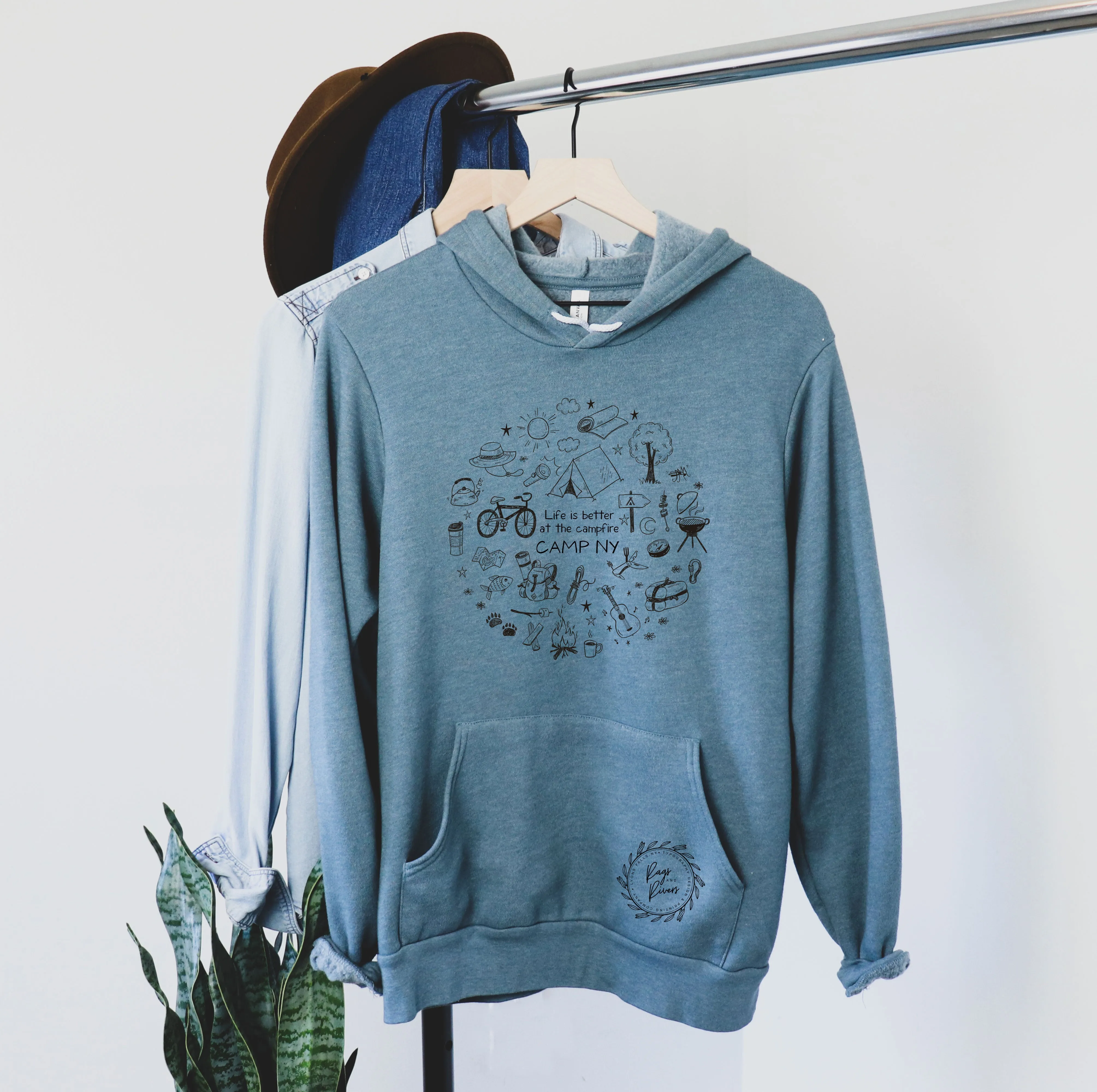 Camp Collection - Camp NY or Circle Design Hoodie - Rags and Rivers Branded