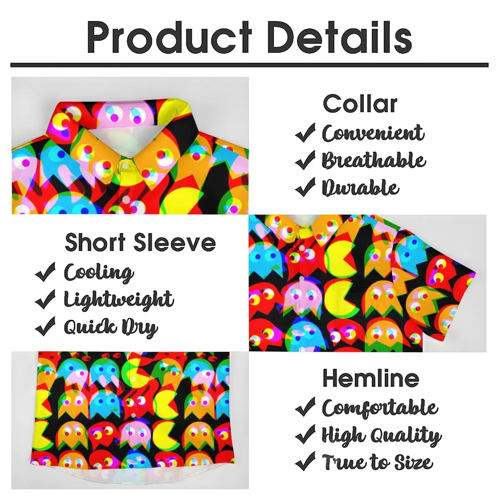 Cartoon Colorful Psychedelic Phantom Jellyfish And Yellow Mouth Monster Printing Shirt 2411004319