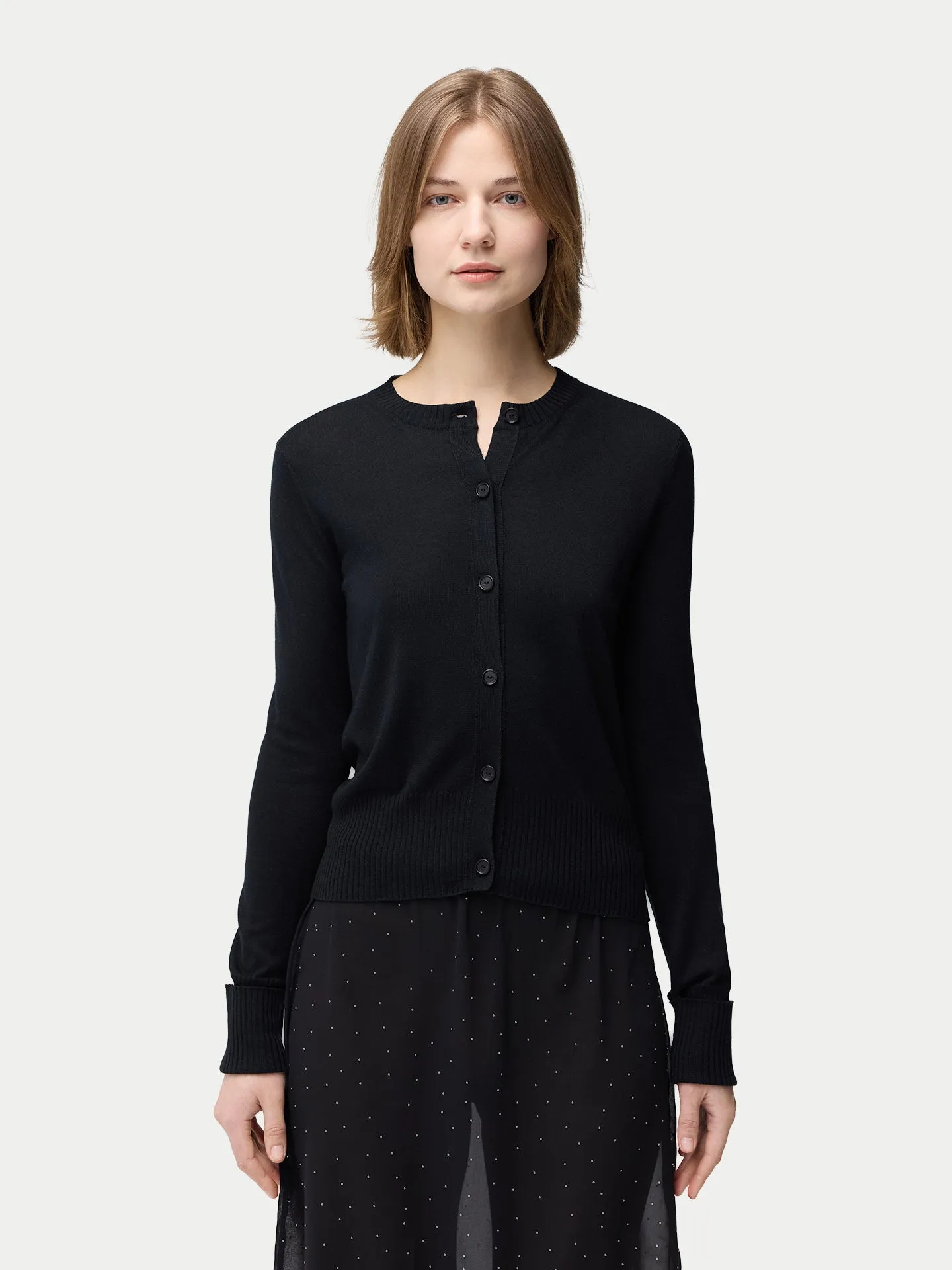Cashmere Silk Buttoned Cardigan