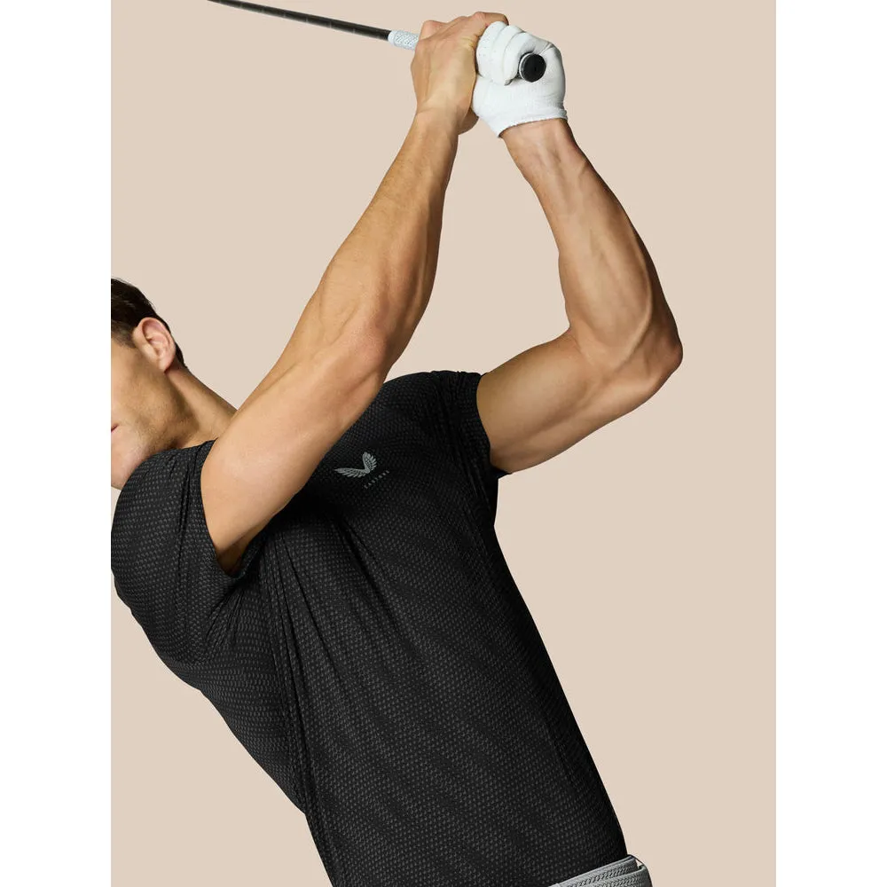 Castore Club Golf Ball Printed Polo Golf Shirt - Black/Mid Grey