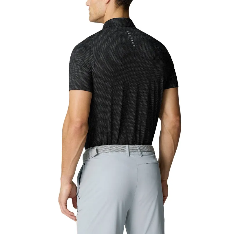 Castore Club Golf Ball Printed Polo Golf Shirt - Black/Mid Grey