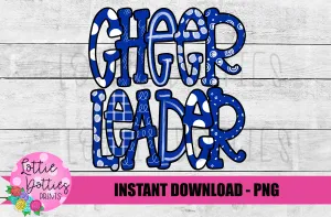 Cheerleader Png - Cheerleader Sublimation File- Blue and White Instant download - Digital Download