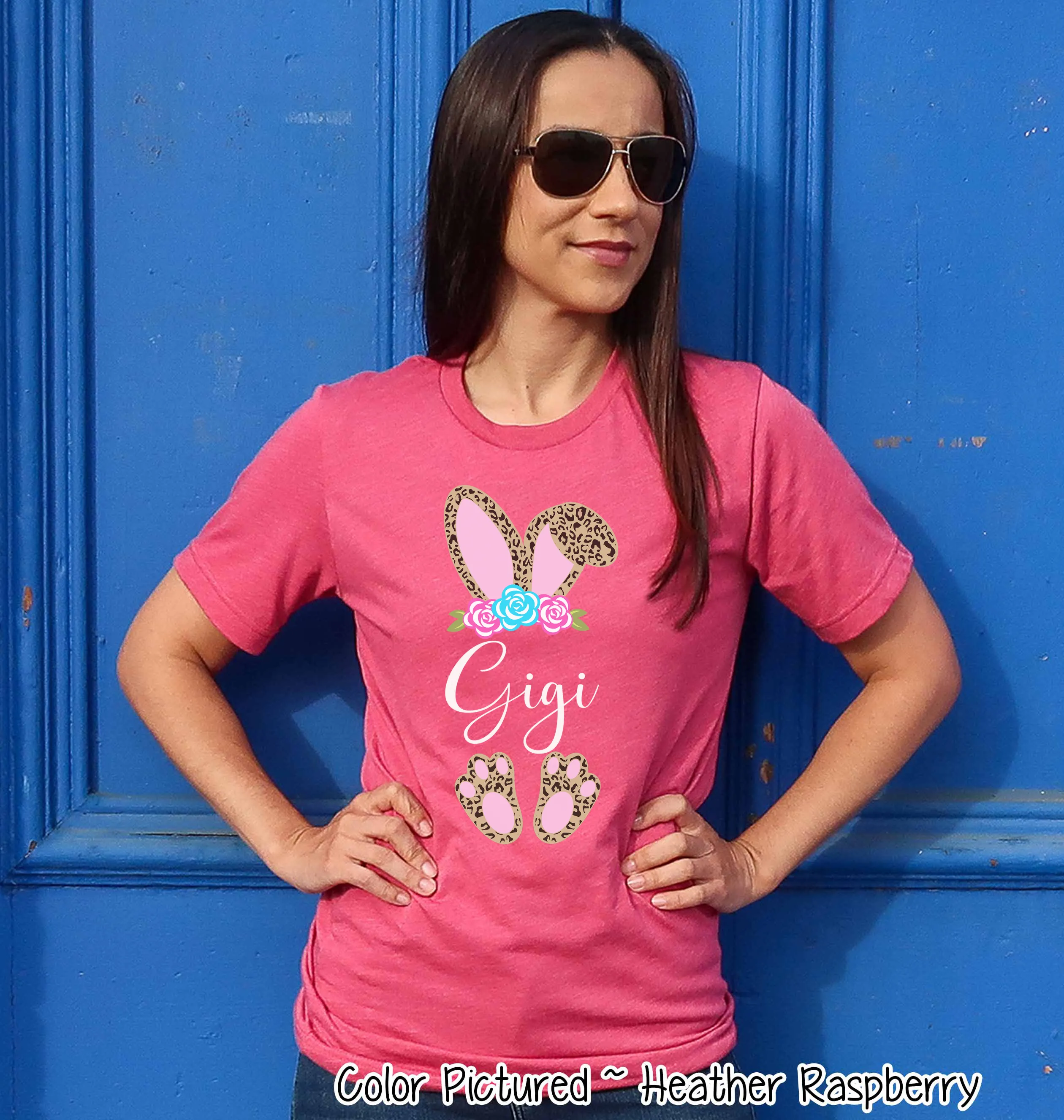 Cheetah Leopard Print Bunny Ears with Gigi Easter Tee