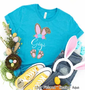 Cheetah Leopard Print Bunny Ears with Gigi Easter Tee
