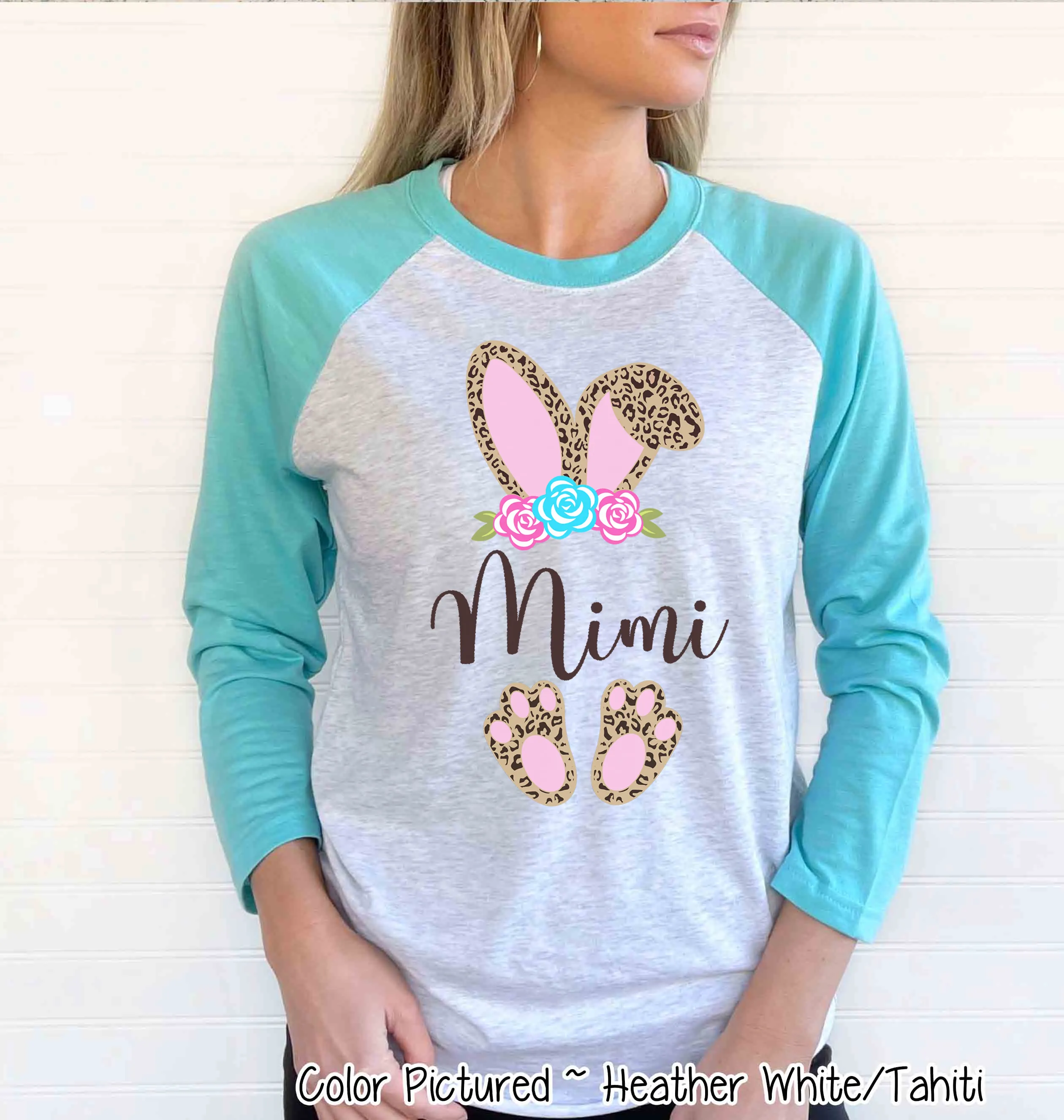 Cheetah Leopard Print Bunny Ears with Mimi Easter Tee