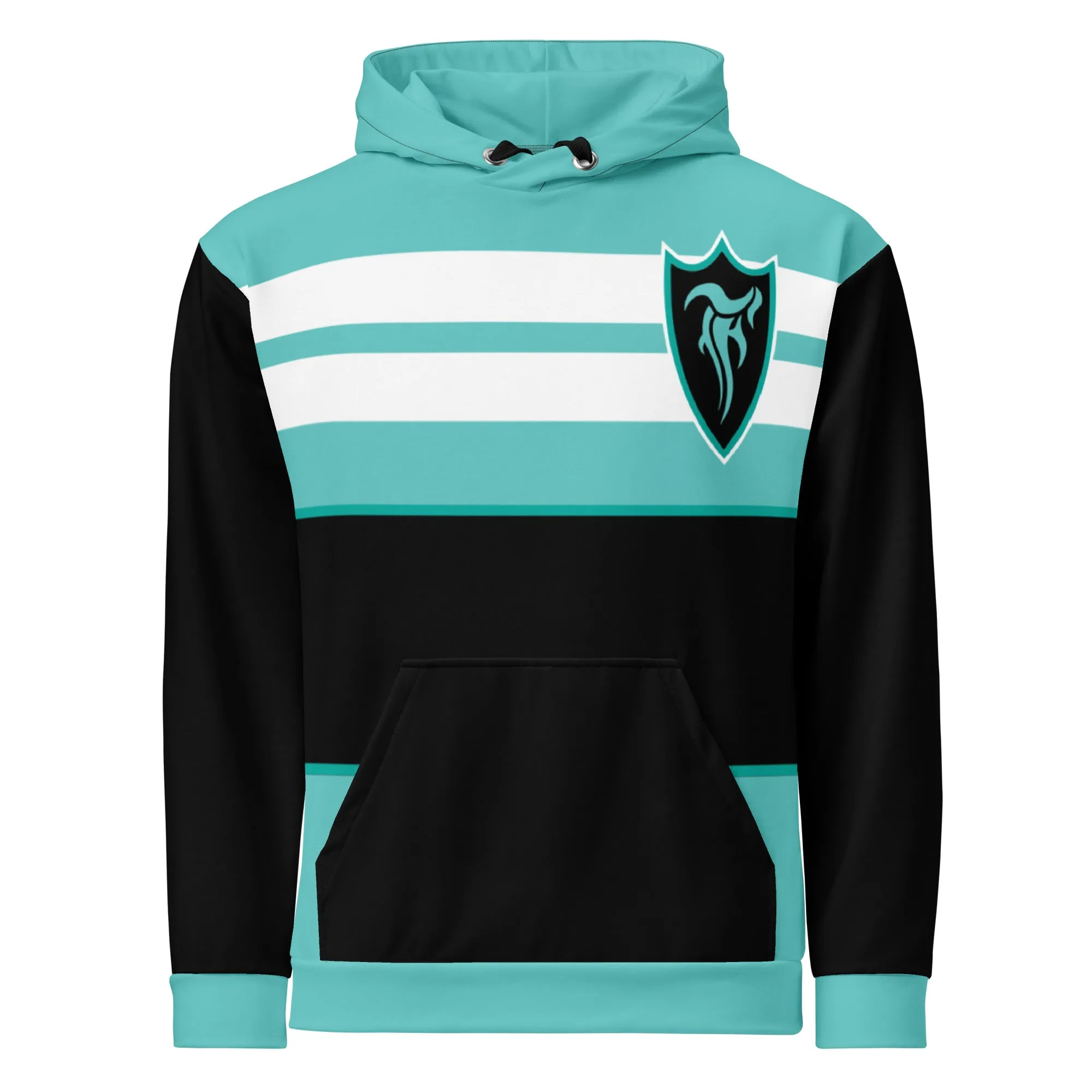 CHEVRON HOODIE- TEAL